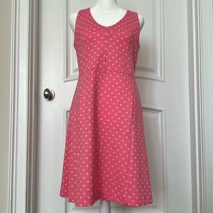 Tyler Boe Pink/White Sleeveless V Neck Polka Dress ! Brand New
